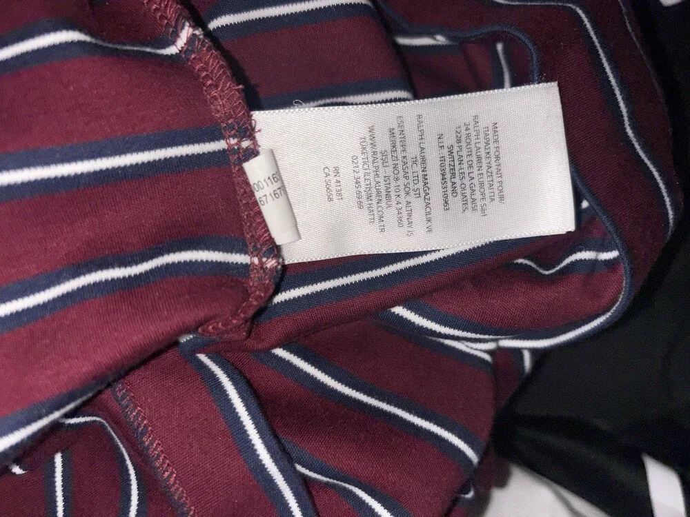 Vintage Ralph Lauren Polo Shirt Men's 2X-Large Burgundy Striped